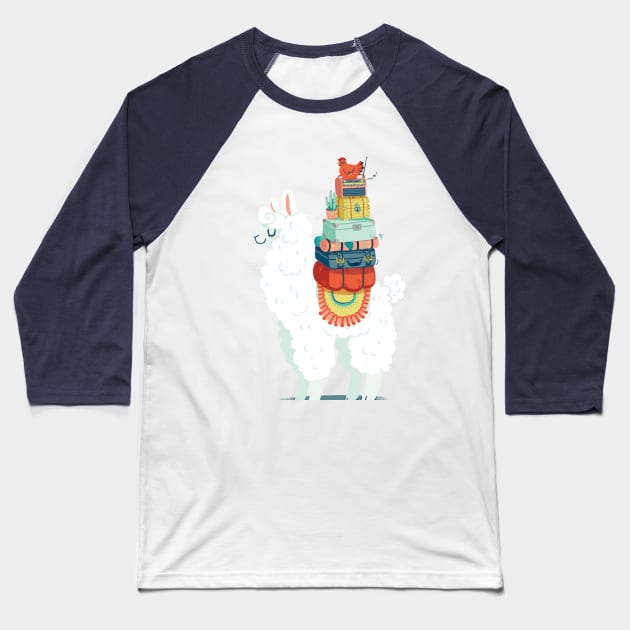 Llama Baseball T-Shirt by hellocloudy